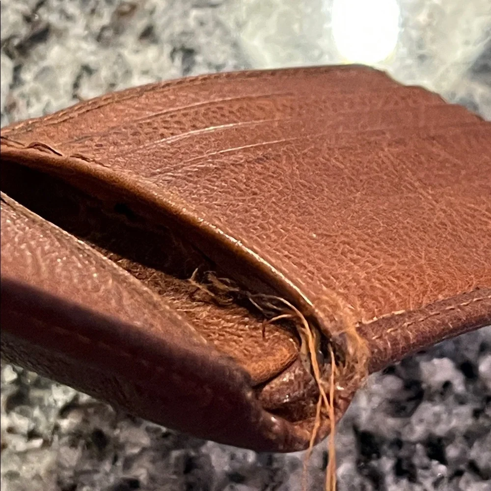 Polo Ralph Lauren Bifold Wallet Pebbled Leather brown used